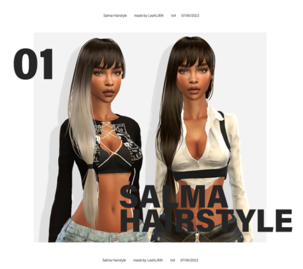 Alpha Salma Hairstyle by simsfinds - The Sims 4 Custom Content