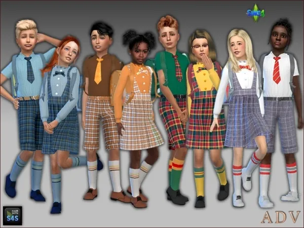 Mix school uniforms for children by artedellavita_mabra - The Sims 4 Custom Content