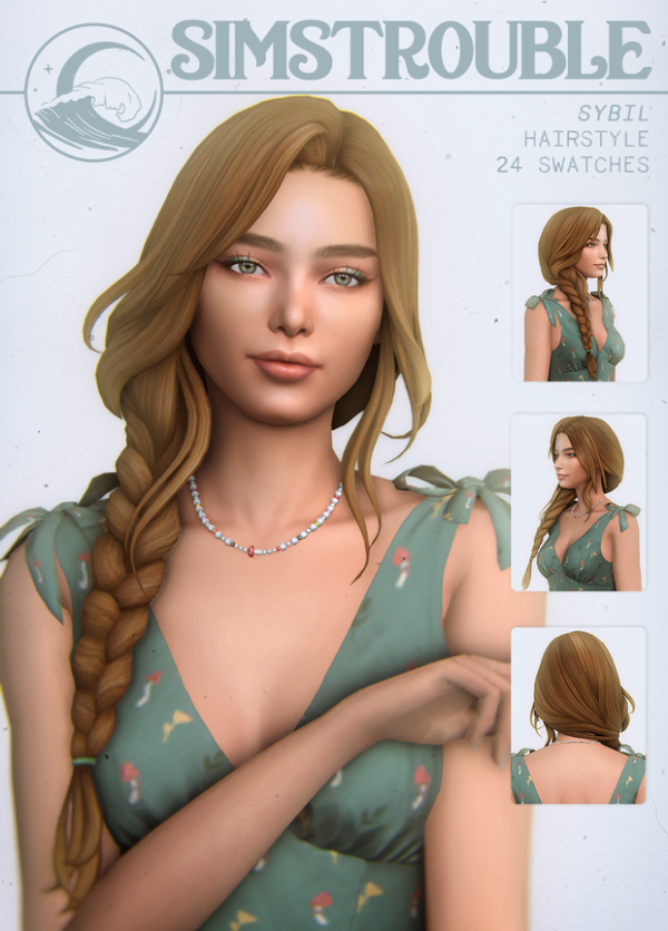 Maxis Match Sybil Hairstyle by simsfinds - The Sims 4 Custom Content
