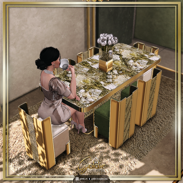 Alpha Diagonals (Dining Set) by goldie_s4 - The Sims 4 Custom Content