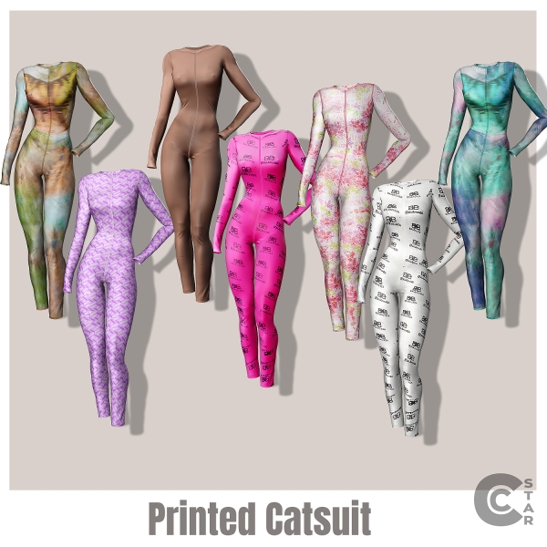 Alpha Printed Catsuit cool_content_star by cool_content_star - The Sims 4 Custom Content