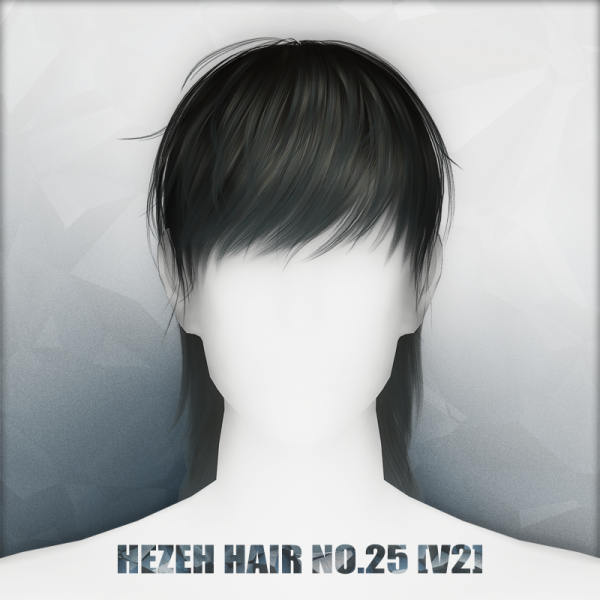 Alpha [Hezeh]Hair_No25_V2 by hezeh - The Sims 4 Custom Content