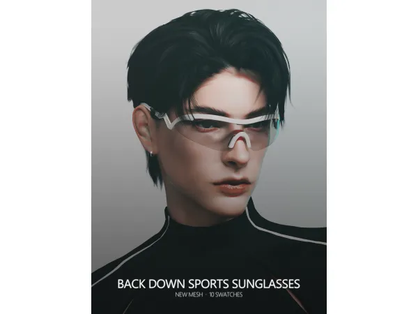 Alpha Back down Sports Sunglasses by RONA_SIMS - The Sims 4 Custom Content