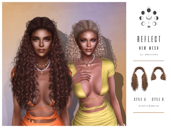 Alpha nightcrawler reflect hair by nightcrawler - The Sims 4 Custom Content