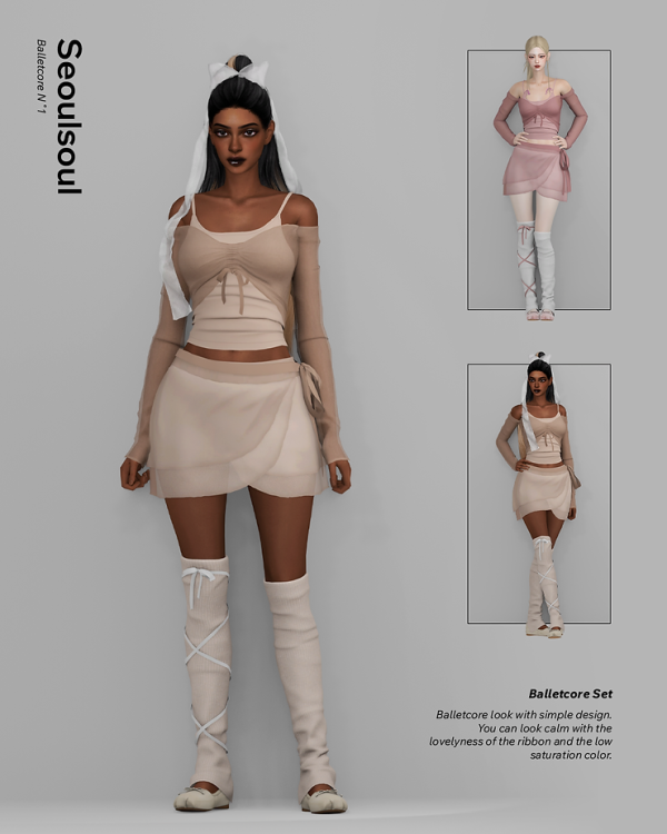 Alpha Balletcore N1 by simsfinds - The Sims 4 Custom Content