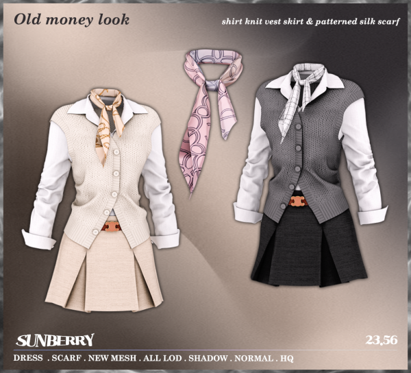 Alpha [SUNBERRY]Old money look_scarfdress 2356 (Early access) by simsfinds - The Sims 4 Custom Content
