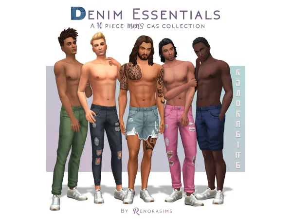 Maxis Match Denim Essentials Mens Collection (BGC) - The Sims 4 Custom Content