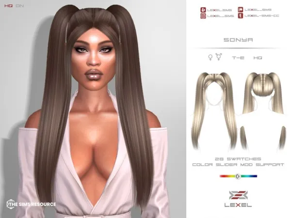 Alpha LEXEL Sonya (hairstyle) by lexel - The Sims 4 Custom Content