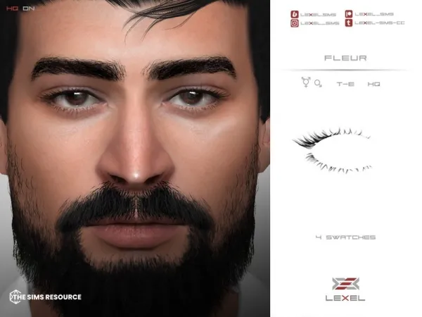 Alpha LEXEL Fleur (3D eyelashes) by lexel - The Sims 4 Custom Content