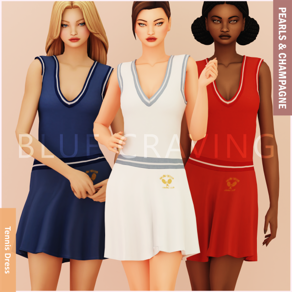 Maxis Match Blue Craving Tennis Dress by bluecraving - The Sims 4 Custom Content