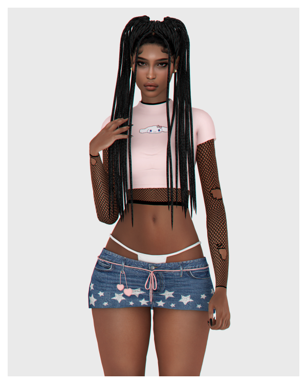 Alpha Low Rise Mini Jeans Skirt by simsfinds - The Sims 4 Custom Content
