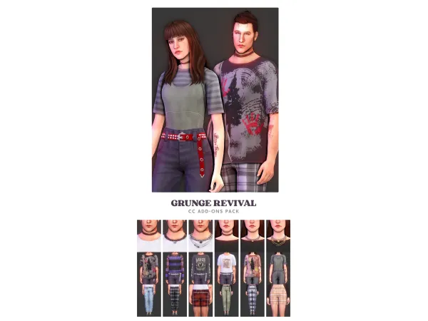Maxis Match Grunge Revival Add Ons by AdrienPastel - The Sims 4 Custom Content