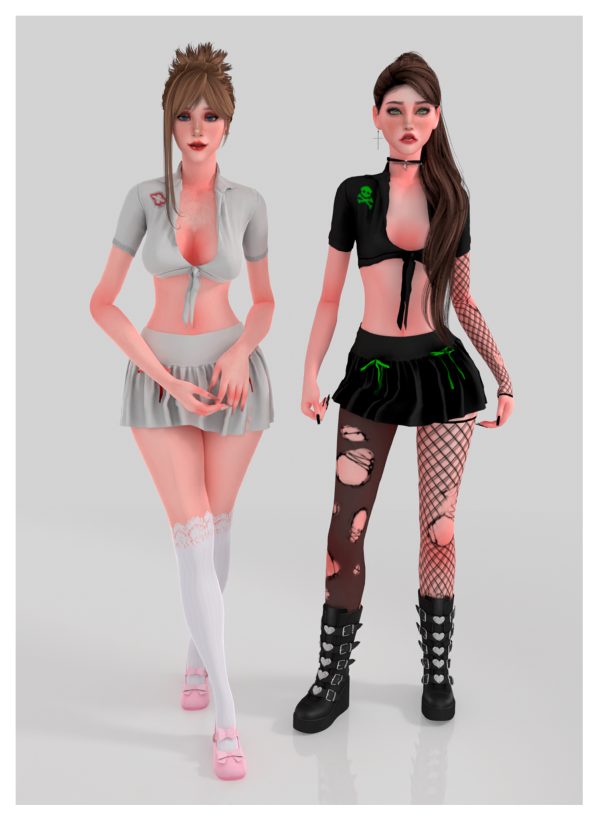 Alpha KITTEN BAD NURSE SET by ohmybunnny2 - The Sims 4 Custom Content