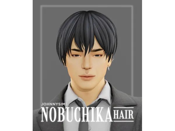 Maxis Match Nobuchika Hair by JohnnySims - The Sims 4 Custom Content