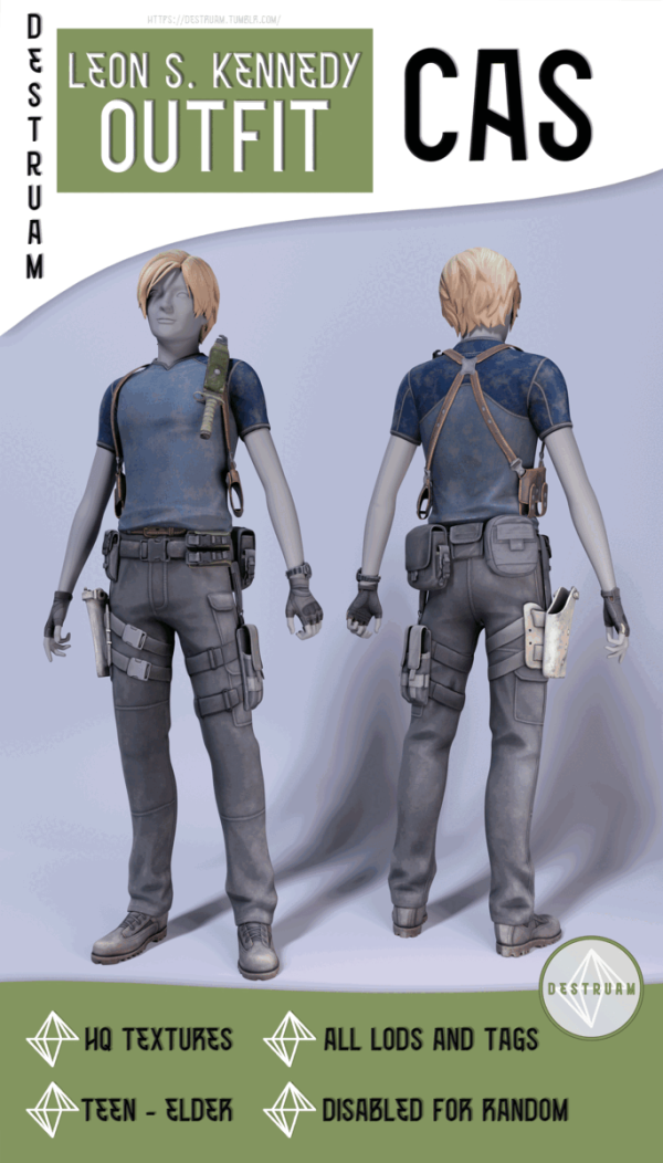 Alpha Leon S Kennedy outfit by simsfinds - The Sims 4 Custom Content
