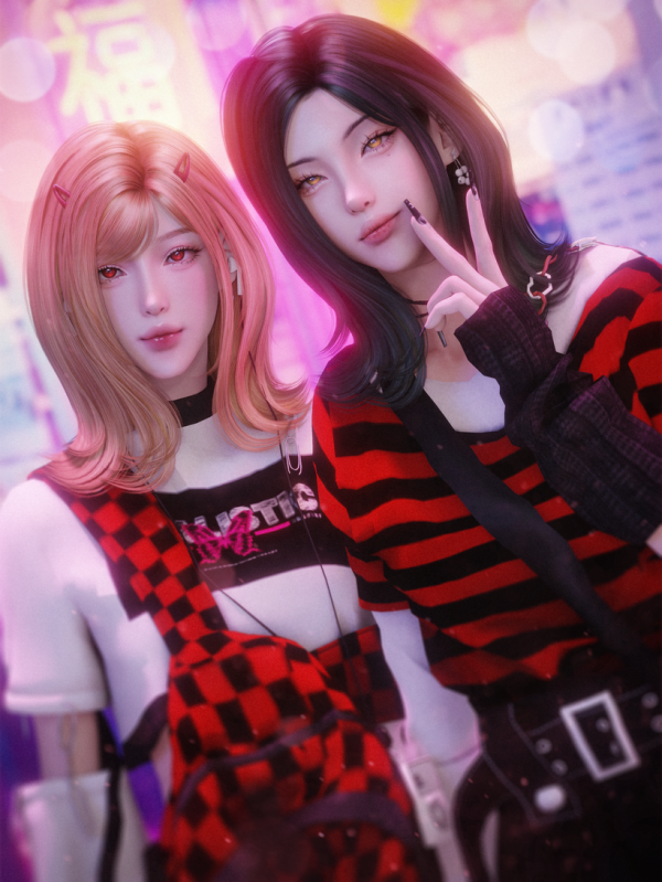 Alpha [JINO] HAIR N36 ver_1 2 by simsfinds - The Sims 4 Custom Content