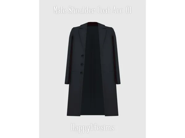 Mix [Lonelyboy] Male Shoulder Coat Acc 01 (Koonam) by HappyLifeSims - The Sims 4 Custom Content
