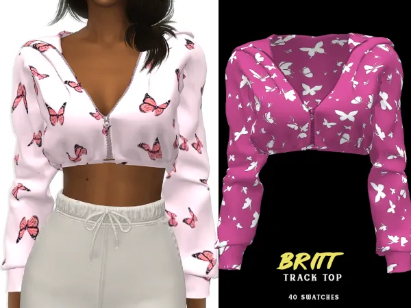 Alpha Britt Track Top by grafity-cc - The Sims 4 Custom Content