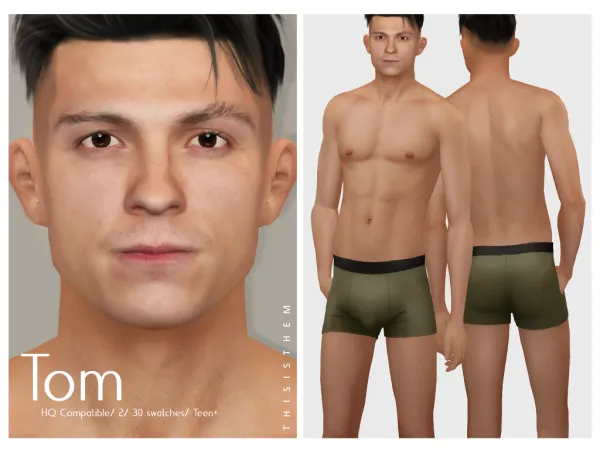 Alpha [THISISTHEM] Tom Skin by thisisthem - The Sims 4 Custom Content