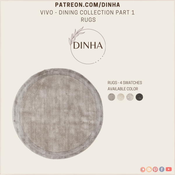 Alpha Vivo Dining Collection Part 1 (Rugs) by dinhagamer - The Sims 4 Custom Content
