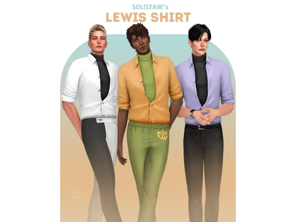 Maxis Match Lewis Shirt by Solistair - The Sims 4 Custom Content