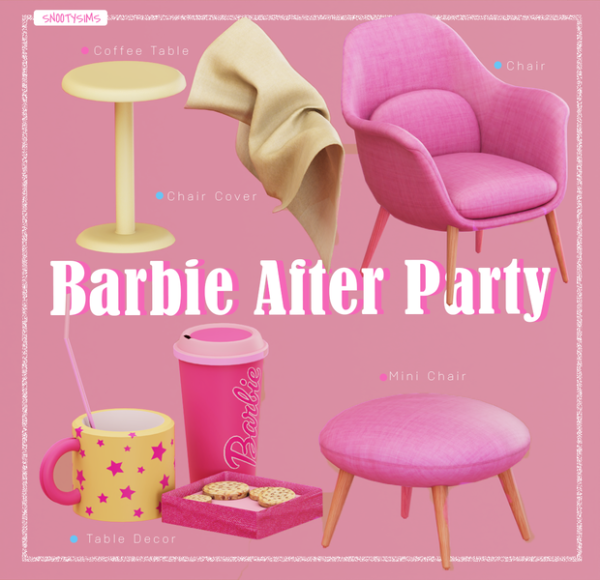 Alpha Barbie After Party Set by simsfinds - The Sims 4 Custom Content