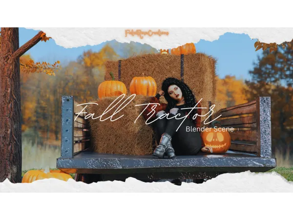Alpha Fall Tractor Blender Scene by simsfinds - The Sims 4 Custom Content
