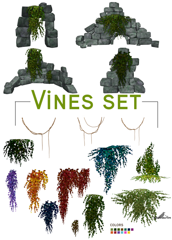 Mix Vines set Auditore by simsfinds - The Sims 4 Custom Content