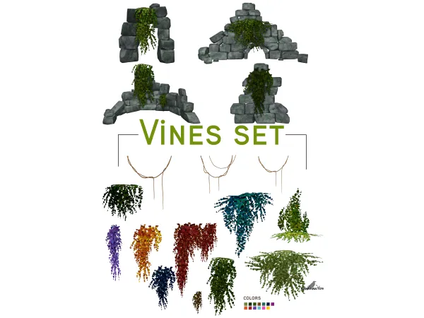 Mix Vines set Auditore by Natalia - The Sims 4 Custom Content