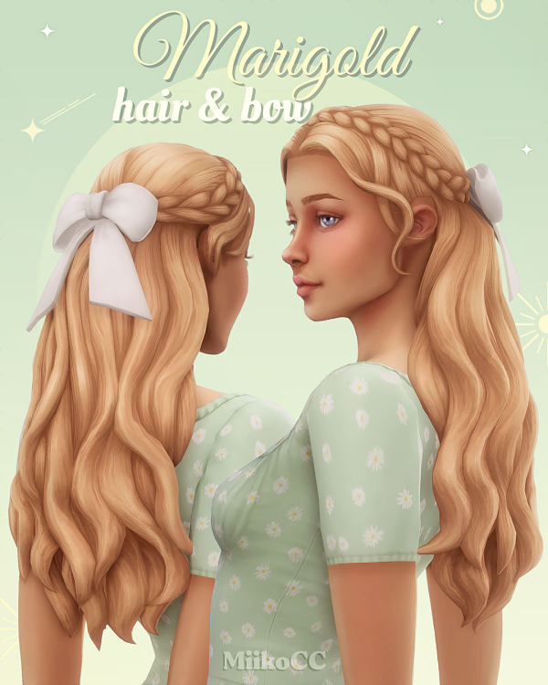 Maxis Match Marigold hair bow by simsfinds - The Sims 4 Custom Content