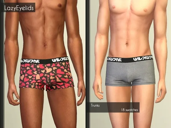 Alpha Trunks by lazyeyelids - The Sims 4 Custom Content