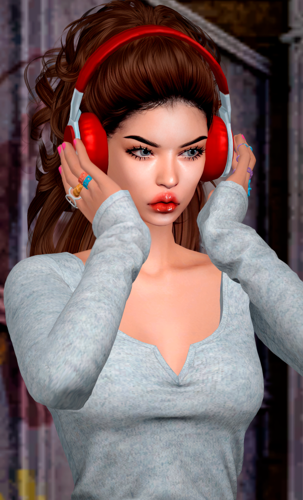 Maxis Match Headphones Nobody can stop the music(neck head) by simsfinds - The Sims 4 Custom Content