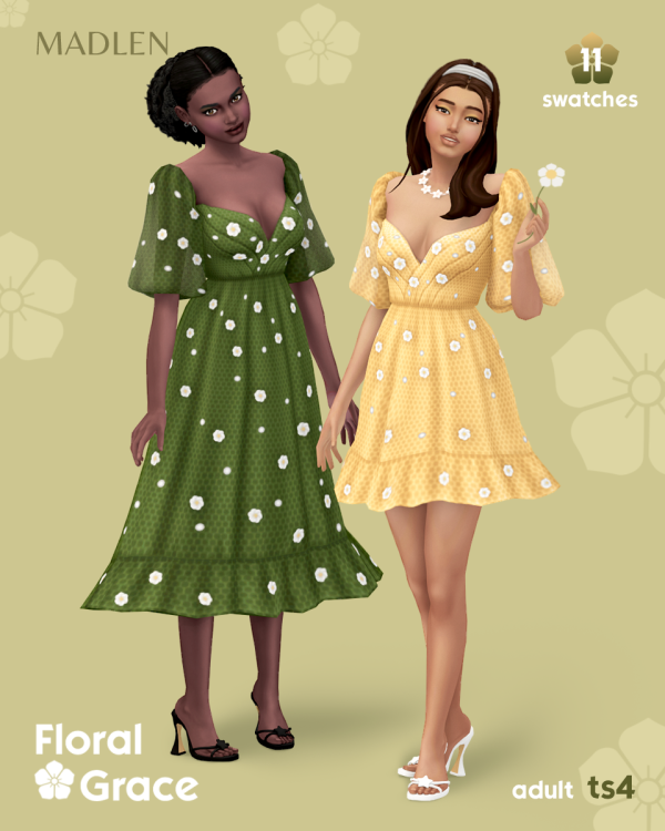 Maxis Match Floral Grace Set by simsfinds - The Sims 4 Custom Content