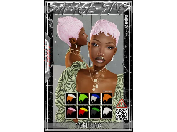 Mix TONI HAIR SIMS by SAVAGE - The Sims 4 Custom Content