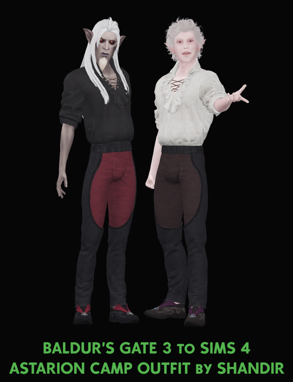 Mix Shandir Astarion Camp Outfit by simsfinds - The Sims 4 Custom Content