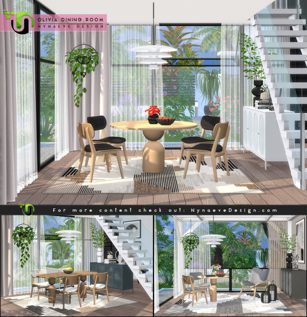 Alpha Olivia Dining Room by simsfinds - The Sims 4 Custom Content