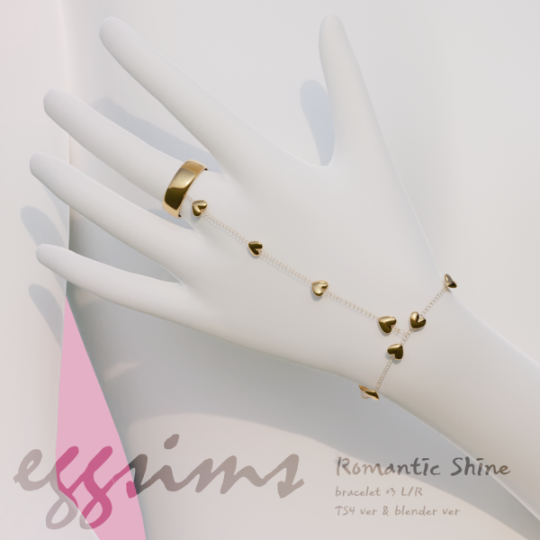 Alpha [EGGSIMS] bracelet 03 Romantic Shine LR by simsfinds - The Sims 4 Custom Content