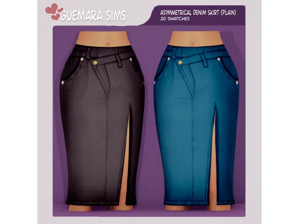 Asymmetrical Denim Skirt (Public now!) by Guemara