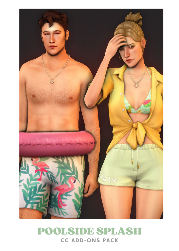 Maxis Match Poolside Splash Add Ons by simsfinds - The Sims 4 Custom Content