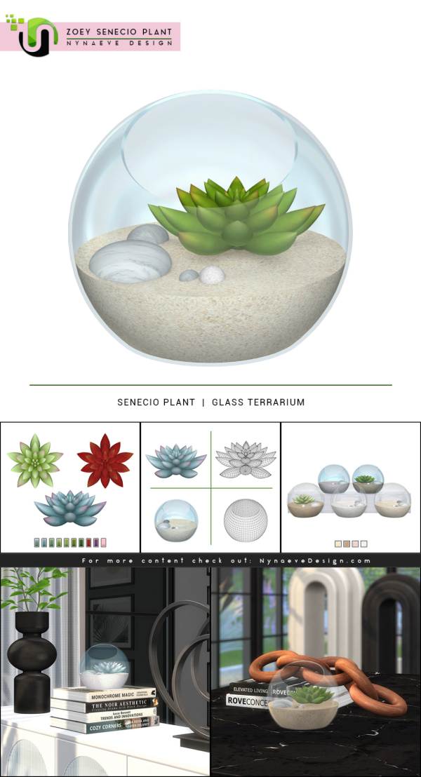 Alpha Zoey Senecio Plant by simsfinds - The Sims 4 Custom Content