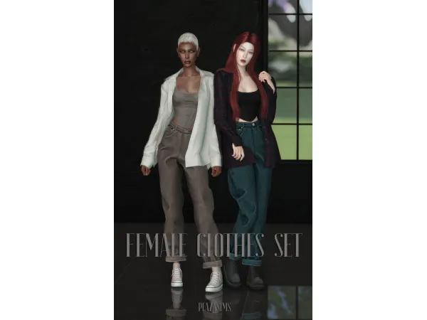Alpha Female clothes set by plazasims - The Sims 4 Custom Content