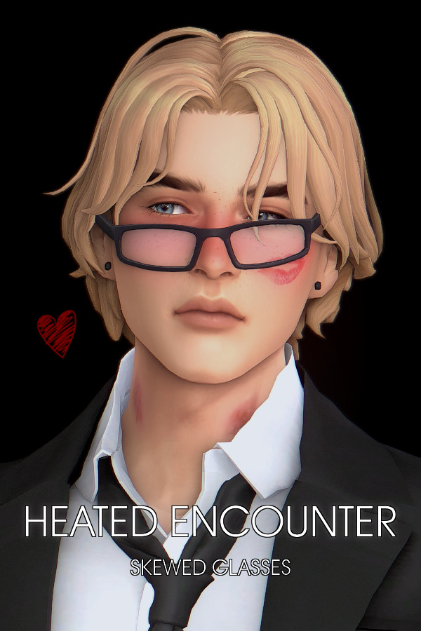 Maxis Match Heated Encounter set of skewed glasses by simsfinds - The Sims 4 Custom Content