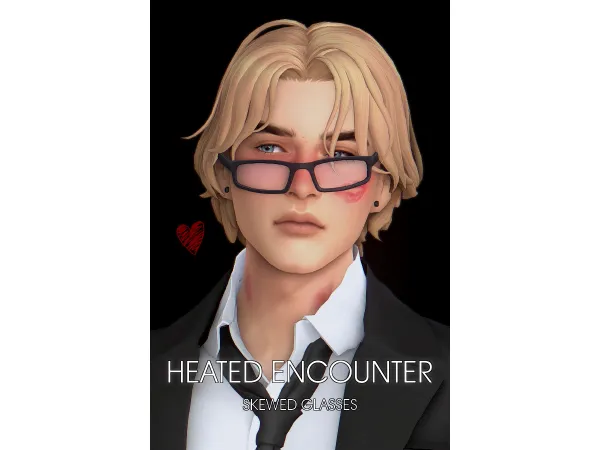 Maxis Match Heated Encounter set of skewed glasses - The Sims 4 Custom Content