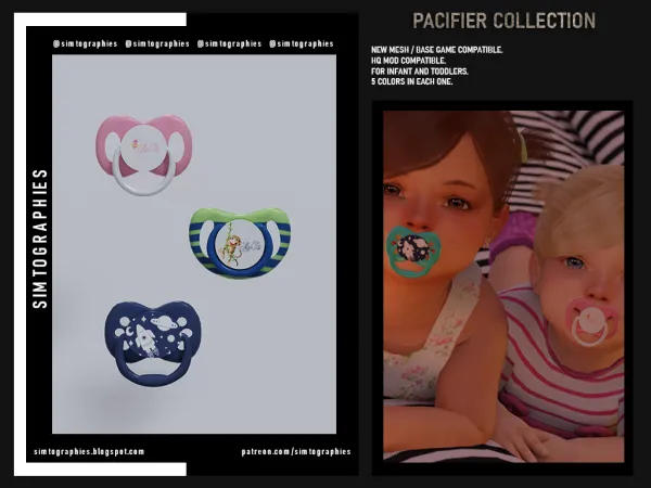 Alpha Pacifier Collection - The Sims 4 Custom Content