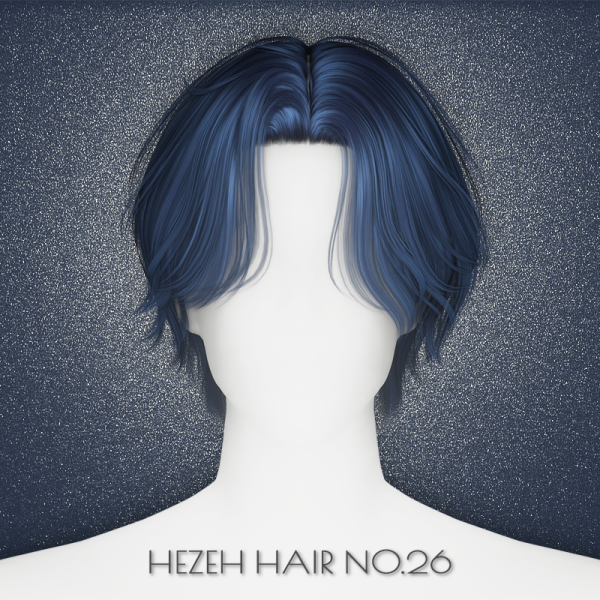 Alpha [Hezeh]Hair_No26 by hezeh - The Sims 4 Custom Content