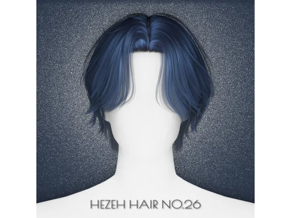 Alpha [Hezeh]Hair_No26 - The Sims 4 Custom Content
