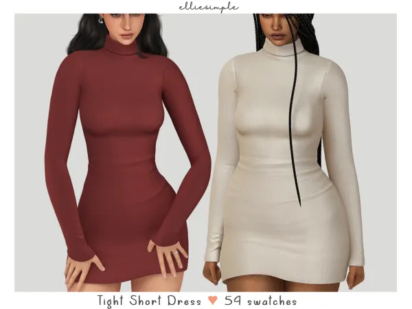 Alpha elliesimple tight short dress by elliesimple - The Sims 4 Custom Content