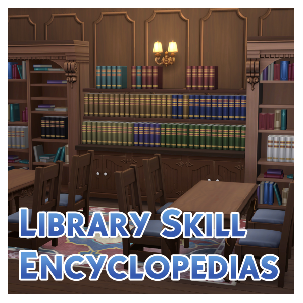 Maxis Match Functional Library Skill Encyclopedias by simsfinds - The Sims 4 Custom Content