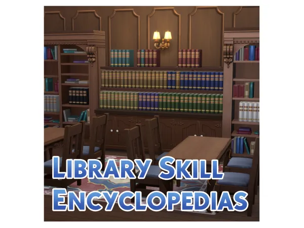 Maxis Match Functional Library Skill Encyclopedias by Menaceman44 - The Sims 4 Custom Content