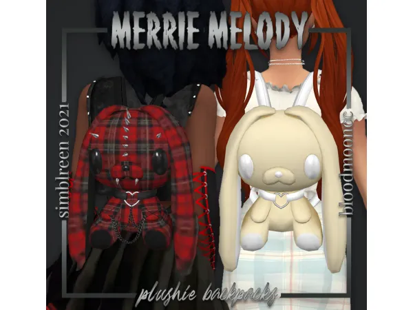 Mix Merrie Melody Backpack SIMBLREEN 2021 by bloodmooncc - The Sims 4 Custom Content